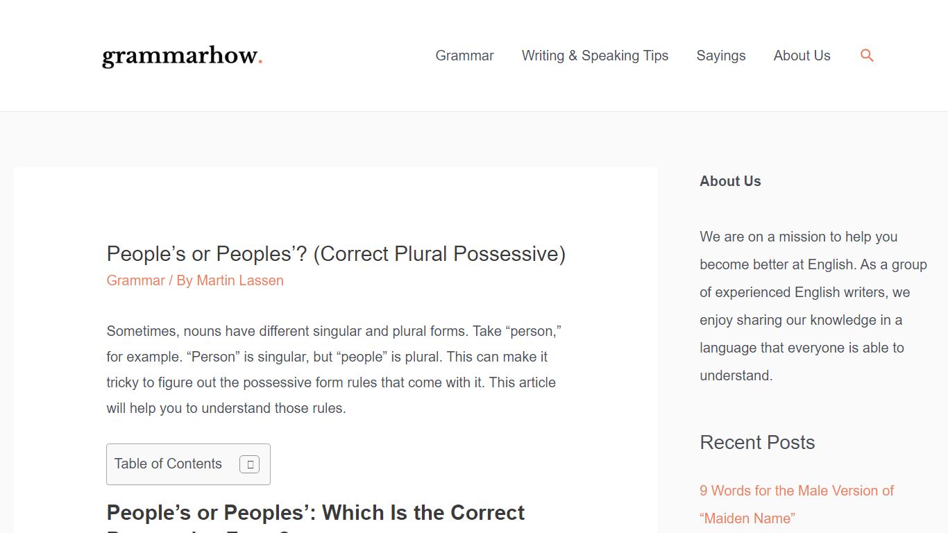 Peoples' or People's? Correct Possessive (Helpful Examples) - Grammarhow